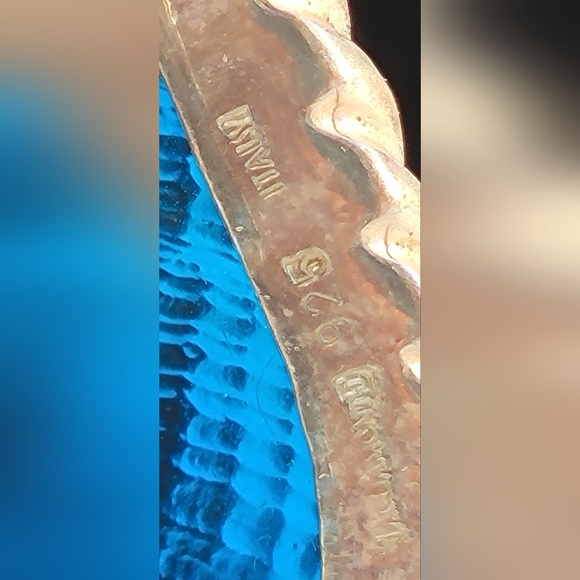 Tagliamonte Venetian cameo conch shell shape earrings beautiful blue in sterling - Picture 5 of 8